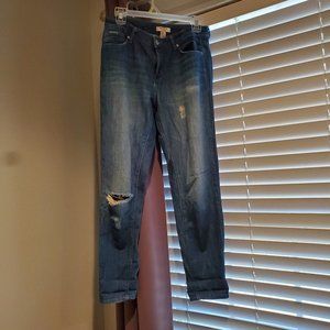 Distressed boyfriend jeans